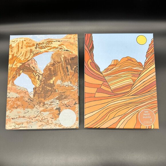 500 Piece Jigsaw Puzzles Walker Noble Studios Moab Arches Rising Sun Set of 2 - Picture 2 of 9